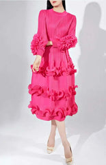Luxury Plissé Pleated Cocktail Dress