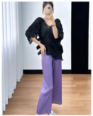 Elegant Petite Pleated 2-Piece Set