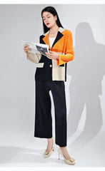 Women's 2-Piece Pleated Blazer & Trousers Set