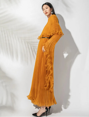 Luxe Plissé One-Shoulder Dress