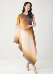 Luxury Pleats Asymmetric Dress