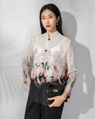 Luxury Pleated Sheer Blouse