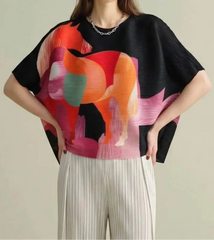 Artistic Cropped Pleated Top