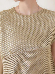 Metallic Japanese Pleated Dolman Top
