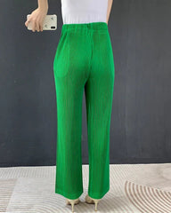Luxury Plissé Straight Pants