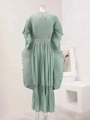 Elegant Ruffled Pleats Dress