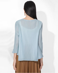 Luxury Plissé Blouse Top (Petite-Friendly)