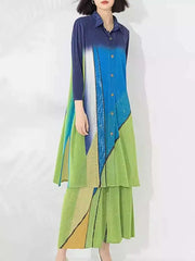 Truly Pleated Geometric 2-Piece Set