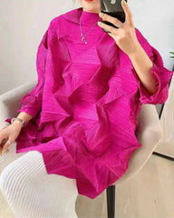 Diamond Plissé Oversized Top