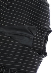 Couture Black Striped Pleated Ruffles Blazer