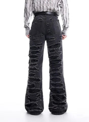 Men's 2 Piece Stacked Ultra Destroyed Jacket & Jeans Set