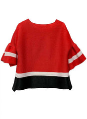 Truly Pleated Stripe 3/4 Sleeve Top
