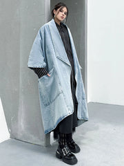 Oversized Avant-Garde Denim Coat