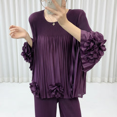 Luxurious Pleated Pants Set