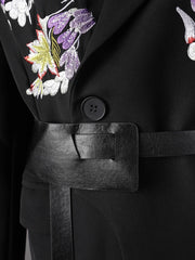 Floral Embroidered Oversized Blazer