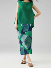 Premium Pleated Geometric Skirt