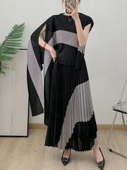 Luxe Pleated Long Skirt & Top Matching Set