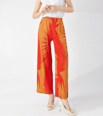 Travel Plissé Wide-Leg Pants