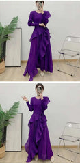 Luxury Plissé Waterfall Dress