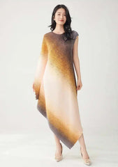 Luxury Pleats Asymmetric Dress