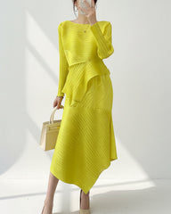 Luxury Pleated Skirt & Blouse Set