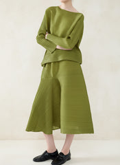 Elegant Plissé Skirt Set
