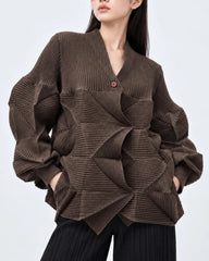 Unique Sculptural Pleated Jacket