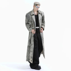 Men's Iconic Washed Gray Trench Coat