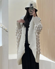 Luxury Bubble Sleeve Pleated Coat