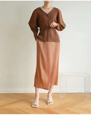 Casual Elegance Plissé Cardigan