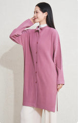 Luxury Pleated Cardigan Coat