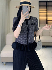 Pleated Pull-On Trousers & Jacket