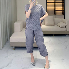 Luxe Pleated Crinkled 2-Piece Set