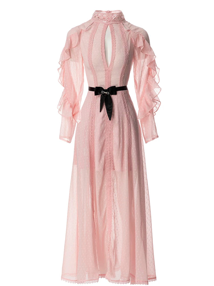 Women's Designer Pink Chiffon Dress