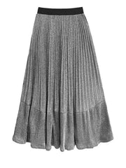 Pleated Crepe Maxi Skirt