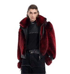 Men's Luxury Faux Fur Biker Jacket
