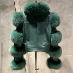 Couture Sheepskin & Fox Fur Coat