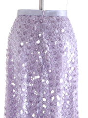Floral Sequin Pull-On Midi Skirt