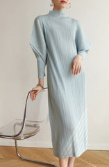 Truly Pleated Batwing Sleeve Dress