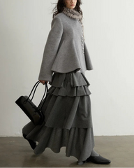 Luxury Woolen Peplum Jacket