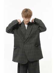 Men's Modern Plaid Suit Set