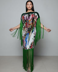 Formal Pleated Fringe Kaftan