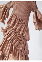 Truly Plissé Ruffle Sleeve Dress