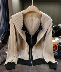 Truly Pleated Zip-Up Jacket