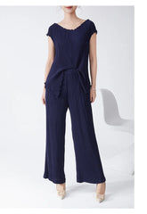 Japanese Pleated Tank & Pants Set - Truly Luxe