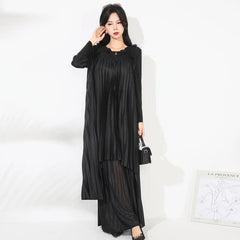 Floral Pleated Wide Leg Pant 2-Piece