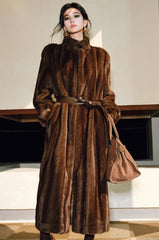Luxury Faux Fur Belted Long Coat