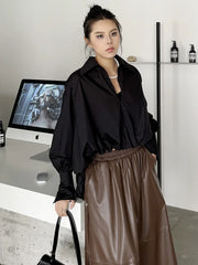 Luxury Poplin Balloon Blouse