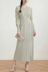 Luxury Pleated Metallic Dress