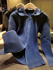 Luxury Plissé Zip Hoodie